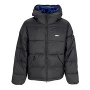 Obey Svart Puffer Dunjacka med Hög Krage Black, Herr