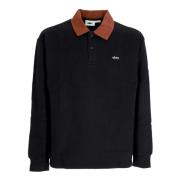 Obey Svart Fleece Polo Långärmad Black, Herr