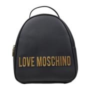 Love Moschino Svart dragkedja ryggsäck för kvinnor Black, Dam