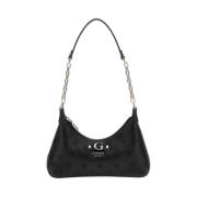 Guess Elegant Svart Handväska med Gyllene Detaljer Black, Dam