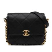 Chanel Vintage Pre-owned Laeder axelremsvskor Black, Dam