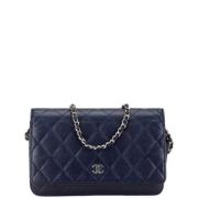 Chanel Vintage Pre-owned Laeder plnbcker Blue, Dam