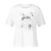 Marc Cain Glittrande Rhinestone T-shirt White, Dam