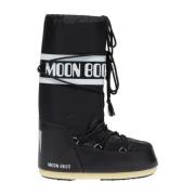 Moon Boot Svarta Icon Nero Nylon Stövlar Black, Dam