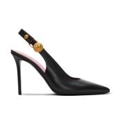 Balmain Eva slingbacks i kalvskinn Black, Dam