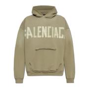 Balenciaga Sweatshirt med vintage-effekt Green, Herr