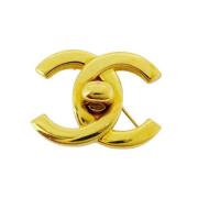 Chanel Vintage Pre-owned Metall broscher Yellow, Dam