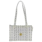 MCM Pre-owned Pre-owned Canvas totevskor White, Dam