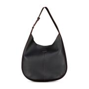 Tod's Stilren Hobo Väska med Bred Rem Black, Dam