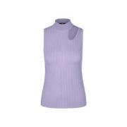 Riani Elegant Ribbad Topp med Cut-Out Purple, Dam