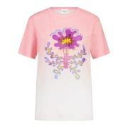 Isabel Marant Tryckt Bomull T-shirt Pink, Dam