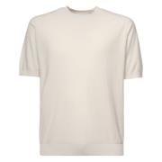 Eleventy Sand Bomull Rundhals T-shirt Korta ärmar Beige, Herr