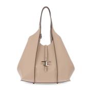 Tod's Elegant Läder Shopper Väska Beige, Dam