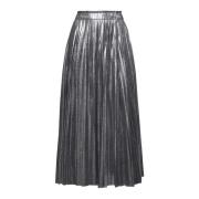 Max Mara Weekend Asymmetrisk Ribbad Midja Kjol Gray, Dam