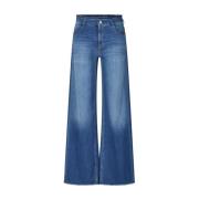 Cambio Klassiska Straight Leg Jeans Blue, Dam