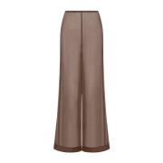 Staud Genomskinliga Krinkle Chiffong Byxor Brown, Dam