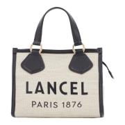 Lancel Sommar Tote Väska Svart Beige, Dam