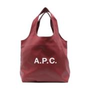 A.p.c. Stilren Bordeaux Toteväska med Tryck Red, Dam