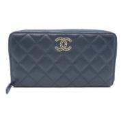 Chanel Vintage Pre-owned Laeder plnbcker Blue, Dam