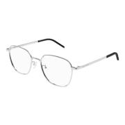 Saint Laurent Silver Eyewear Frames SL 646/F Gray, Unisex