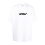 Off White Logo-Print Bomull T-Shirt White, Herr