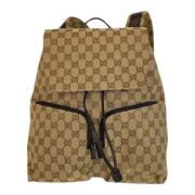 Gucci Vintage Pre-owned Canvas ryggsckar Beige, Dam