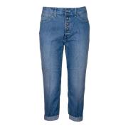 Dondup Löst sittande Denim Jeans med Juvelknappdetalj Blue, Dam