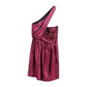 Saint Laurent Lyxig Fuchsia Viscose Klänning med Detaljer Pink, Dam