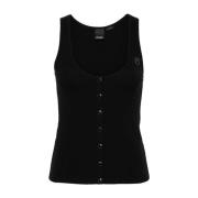 Pinko Svart Ribbad Linne Black, Dam