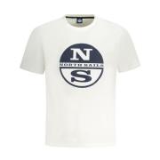 North Sails Vit Crew Neck Bomull T-shirt White, Herr