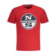 North Sails Röd Bomull Crew Neck T-shirt Red, Herr