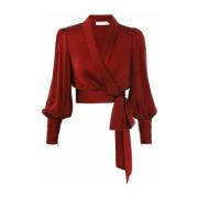 Zimmermann Granat Silke Wrap Topp Red, Dam