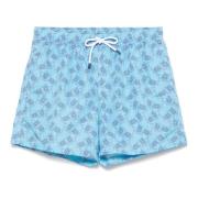 Fedeli Polyester Badshorts med Elastiskt Bälte Blue, Herr