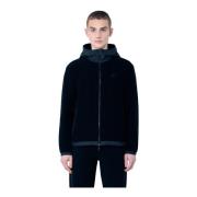 Moncler Huvtröja i Fleece med Dragkedja Black, Herr