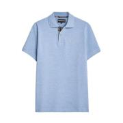 Barbour Sky Blue Tartan Pique Polo Skjorta Blue, Herr