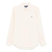 Polo Ralph Lauren Broderad Linneskjorta Beige, Herr