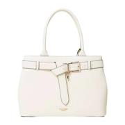 Twinset Elegant Voyage Läder Shopper Väska White, Dam