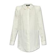 Balmain Satinskjorta med monogram White, Dam