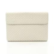 Bottega Veneta Vintage Pre-owned Laeder kuvertvskor White, Dam