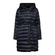 Max Mara Svart Quiltad Dunjacka med Huva Black, Dam