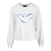 Emporio Armani Stilig Bomullsblandad Sweatshirt White, Herr