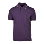 Emporio Armani Bomull Elastan Polo Skjorta Purple, Herr