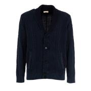 Cashmere Company Herr V-ringad Cardigan Tröja Blue, Herr