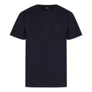 Etro Ribbad Krage Bomull Crew-Neck T-shirt Blue, Herr