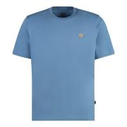 Dickies Logotyp Bomull T-shirt Ribbad Halsringning Blue, Herr