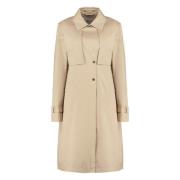 Woolrich Bomull Trenchcoat med Stormklaffar Beige, Dam