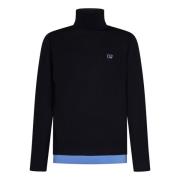 Off White Blå Ullblandning Turtleneck Sweater Blue, Herr