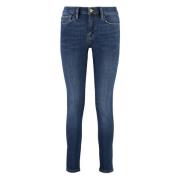 Frame Skinny De Jeanne Jeans med Kontrast Sömnad Blue, Dam