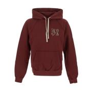 Palm Angels Burgundy Monogram Hoodie för Män Red, Herr