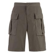 Aspesi Cotton Cargo Bermuda Shorts Gray, Herr